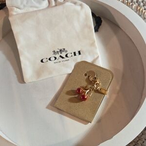 Coach Red and Gold Cherry Earrings